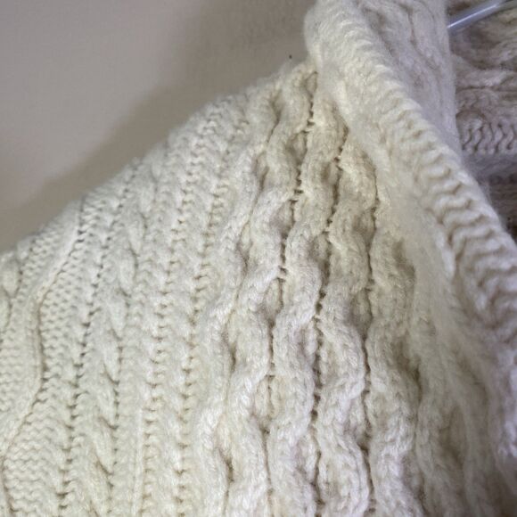 J Crew Merino Wool Shawl Collar Irish Aran Fisherman Cardigan Sweater  Men XS - Picture 9 of 16